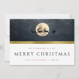 "Er macht eine Liste" Frohe Weihnachtskarte Ankündigung