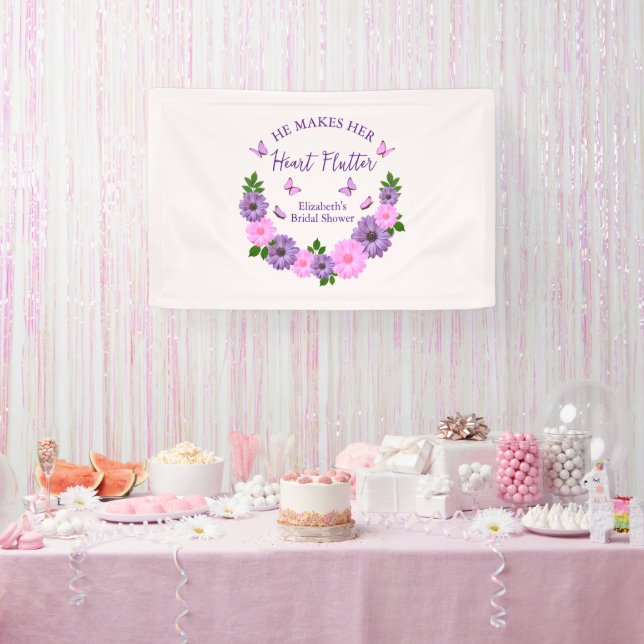 Er macht ihr Herz-Flattern-Brautparty Banner (Party)