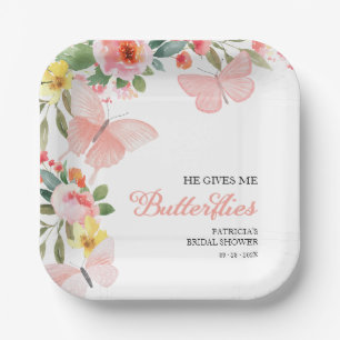 Er Macht Mich Schmetterlinge Brautparty Blumenstra Pappteller