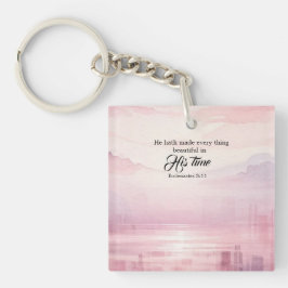 Er machte alles schöne Aquarell Sonnenuntergang Schlüsselanhänger