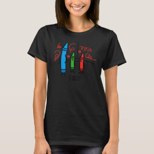 Er machte es mit Crayons Kindergarten zurück nach T-Shirt