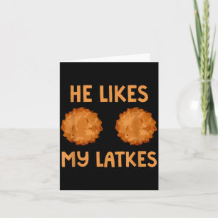 Er mag meine Latkes Hanukkah-Paar passendes Jüdisc Karte