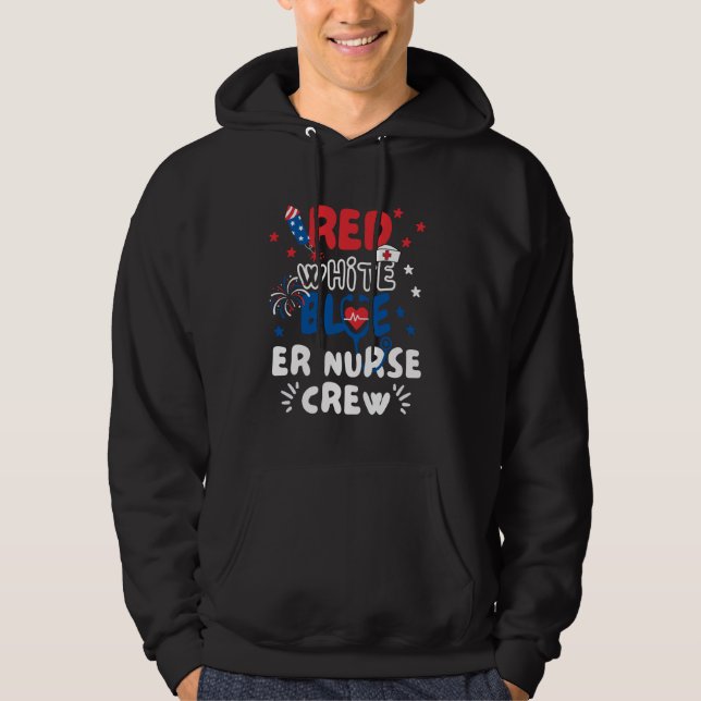 ER Nurse 4. Juli American Flag Patriotic USA S Hoodie (Vorderseite)