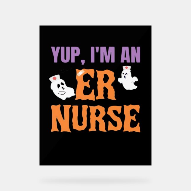 ER Nurse Boo Crew Emergency Room Nurbreak Hallowee Acrylschild (Vorderseite)