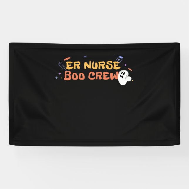 ER Nurse Boo Crew Emergency Room Nurbreak Hallowee Banner (Horizontal)