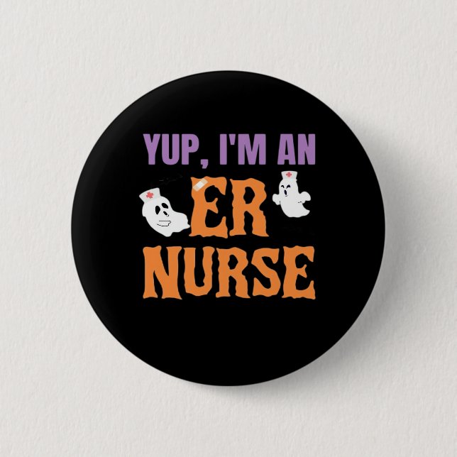 ER Nurse Boo Crew Emergency Room Nurbreak Hallowee Button (Vorderseite)