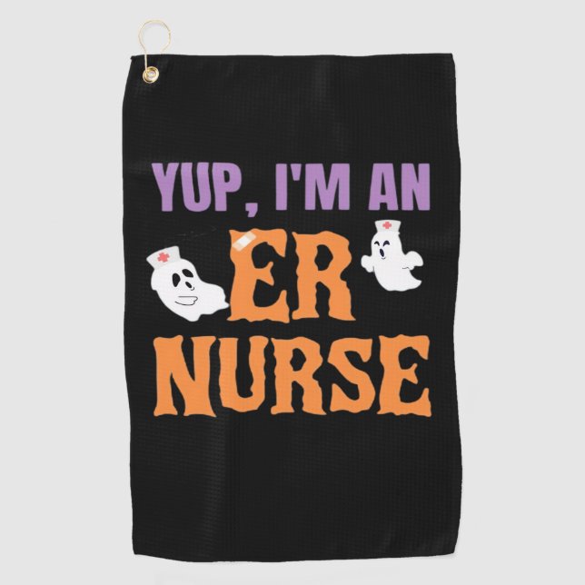 ER Nurse Boo Crew Emergency Room Nurbreak Hallowee Golfhandtuch (Vorderseite)