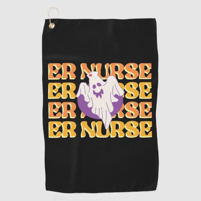 ER Nurse Boo Crew Emergency Room Nurbreak Hallowee Golfhandtuch (Vorderseite)