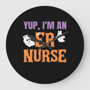 ER Nurse Boo Crew Emergency Room Nurbreak Hallowee Große Wanduhr