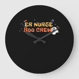 ER Nurse Boo Crew Emergency Room Nurbreak Hallowee Große Wanduhr