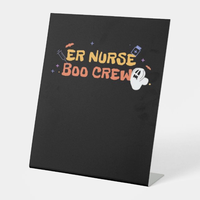 ER Nurse Boo Crew Emergency Room Nurbreak Hallowee Sockelschild (Vorderseite)