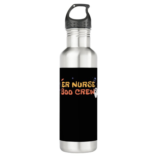 ER Nurse Boo Crew Emergency Room Nurse Halloween C Edelstahlflasche (Vorderseite)