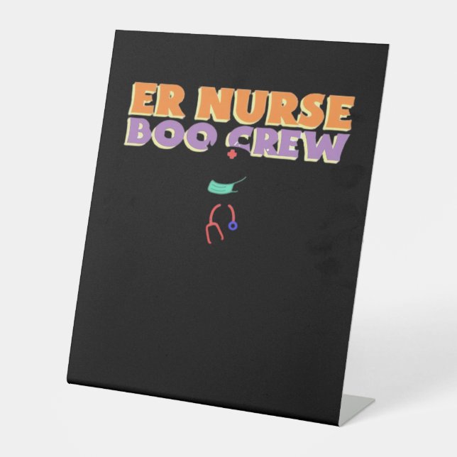 ER Nurse Boo Crew Emergency Room Nurse Halloween C Sockelschild (Vorderseite)