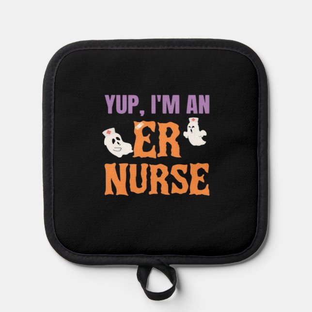 ER Nurse Boo Crew Emergency Room Nurse Halloween C Topflappen (Vorderseite)