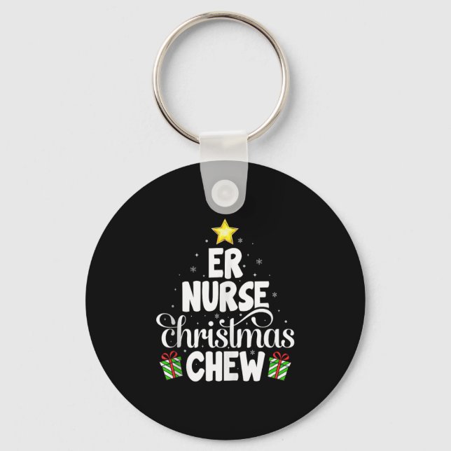 Er Nurse Christmas Crew Funny Nursing Medical Nurs Schlüsselanhänger (Vorderseite)