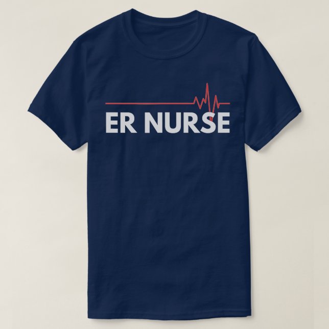 ER NURSE Emergency Room Nursing RN Heartbeat Gesch T-Shirt (Design vorne)