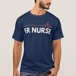 ER NURSE Emergency Room Nursing RN Heartbeat Gesch T-Shirt