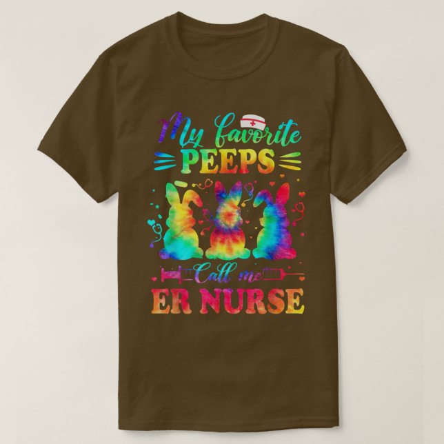 ER Nurse Gefärbte Krawatte Lieblings-Krankenpflege T-Shirt (Design vorne)