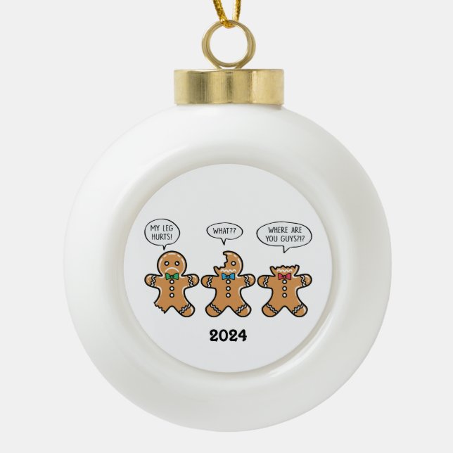 ER Nurse Gingerbread Man Keramik Kugel-Ornament (Vorderseite)