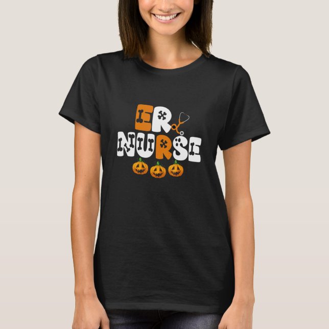 ER Nurse Halloween ED Emergency Room Nursing Witch T-Shirt (Vorderseite)