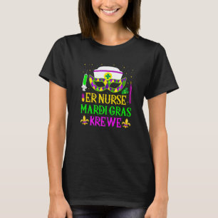 ER Nurse Krewe Pflegemasken Mardi Gras Party Fes T-Shirt