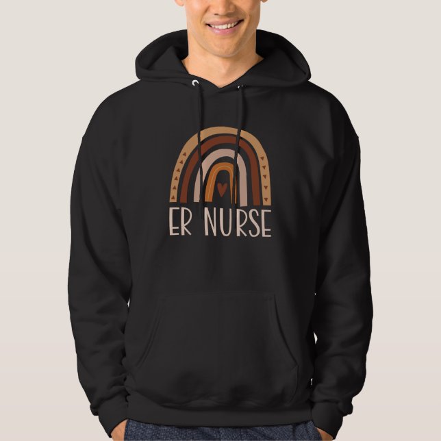 ER Nurse Nursing School Trendy Bohemian Rainbow Bo Hoodie (Vorderseite)