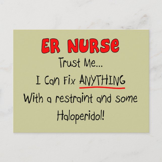 ER Nurse "Trust Me" Funny T - Shirt & Gifts Postkarte (Vorderseite)