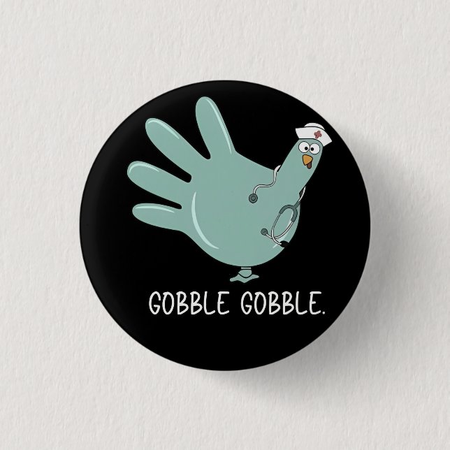 ER Nurse Turkey Gobble Squad ER Nurse Erntedank Button (Vorderseite)