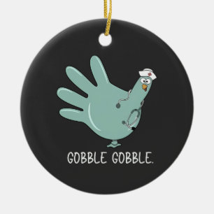 ER Nurse Turkey Gobble Squad ER Nurse Erntedank Keramik Ornament