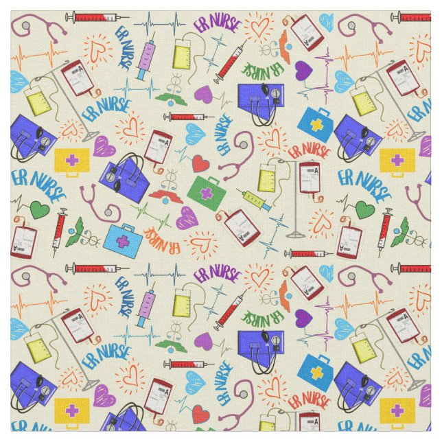 ER Nurse Yellow Stoff (Nahaufnahme)