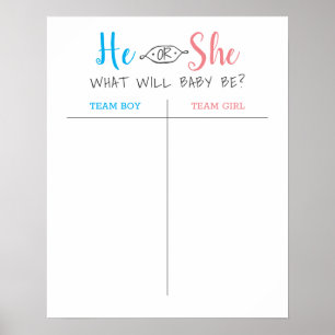 Er oder Sie Baby Geschlecht Enthüllung Vermutung P Poster