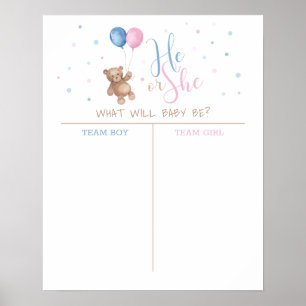 Er oder Sie Baby Geschlecht Enthüllung Vermutung P Poster