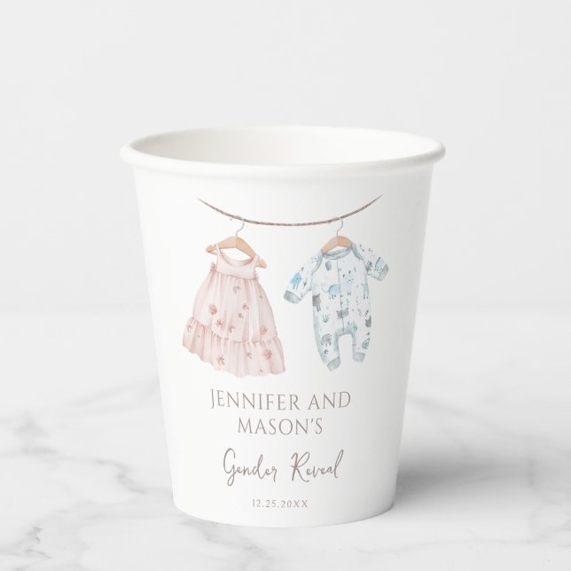 Er oder sie Baby Kleidung Geschlechtsverkehr Aufde Pappbecher (Vorderseite)