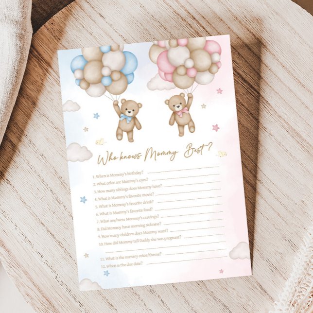 Er oder Sie Bär Geschlechtsenthüllung Wer weiß Spi (Bear Balloon He or She Gender Reveal Game)
