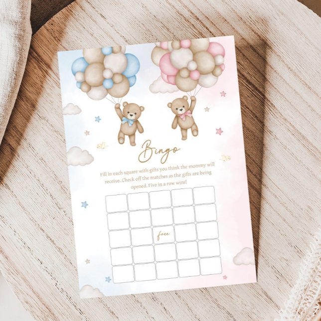 Er oder Sie Bär Geschlechtsenthüllungs-Bingo-Spiel (Bear Balloon He or She Gender Reveal Game )