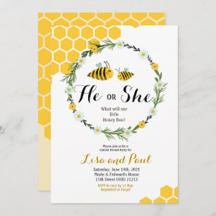 Er oder sie Bienen-Geschlecht decken Einladung auf