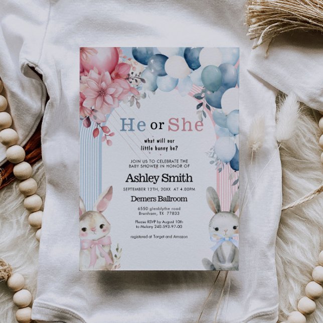 Er oder sie blasen Geschlecht offenbaren Baby-Dusc Einladung (Von Creator hochgeladen)