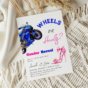 Er oder sie blauen rosa Räder oder Heelse Gender-B Einladung