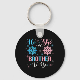 Er oder sie Bruder zu Weihnachten-Schneeflockenges Schlüsselanhänger
