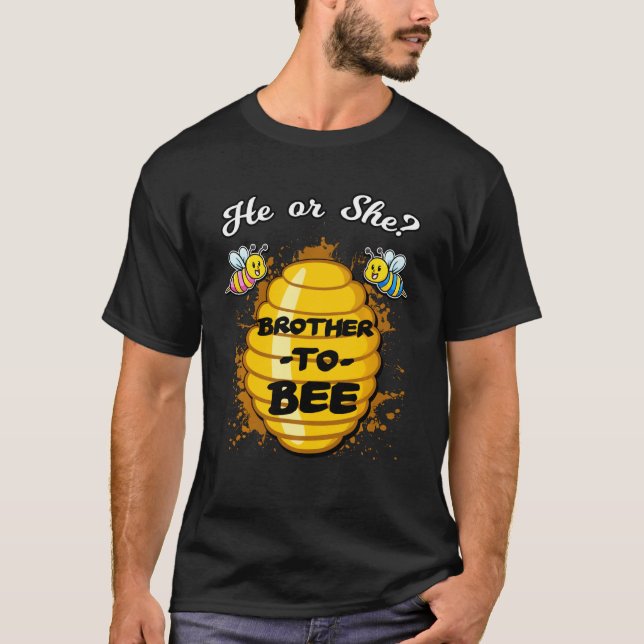 Er oder sie brüdert sich, ein Gender Baby Reveal A T-Shirt (Vorderseite)
