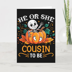 Er oder sie Cousin zu Halloween Skelett Baby Rev Karte