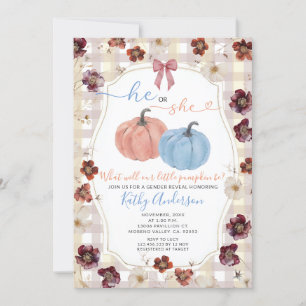 Er oder sie fallen Pumpkin Wildblume Gender-Offenb Einladung