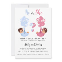 Er oder sie Geschlecht offenbaren eine Einladung