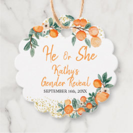 Er oder sie Geschlecht offenbaren Orange kleine Sü Geschenkanhänger