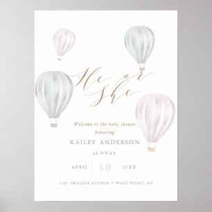 Er oder Sie Geschlechtsenthüllung Luftballon Baby Poster