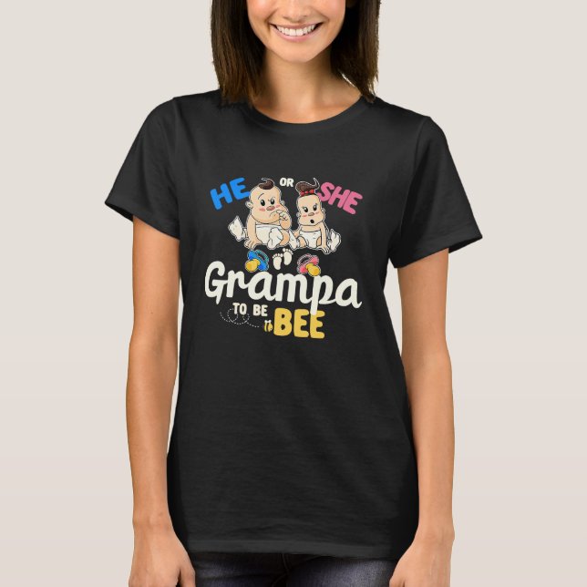 Er oder sie Grampa zu Bienenvölkeroffenbarung Groß T-Shirt (Vorderseite)