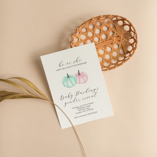 Er oder sie Kleine Kürbisfallen Geschlechtsoffenba Einladung (Von Creator hochgeladen)