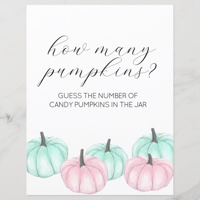Er oder sie Little Pumpkin Gender Reveal Game Sign (Vorderseite)
