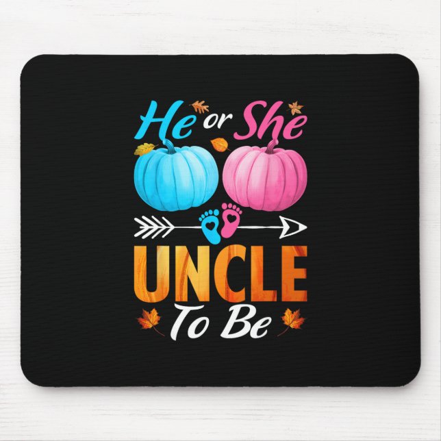 Er oder sie Onkel wird Kürbis Thanksgiving Geschle Mousepad (Vorne)