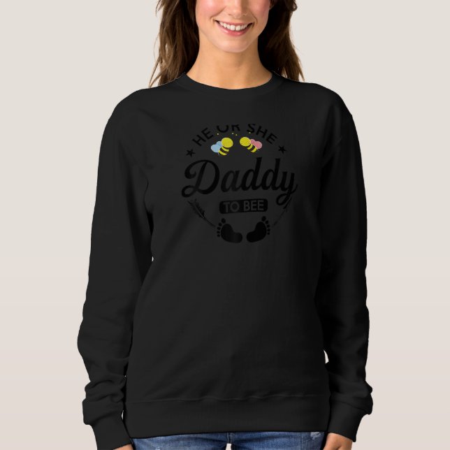 Er oder sie Papa erwartet Vater Raglan Sweatshirt (Vorderseite)